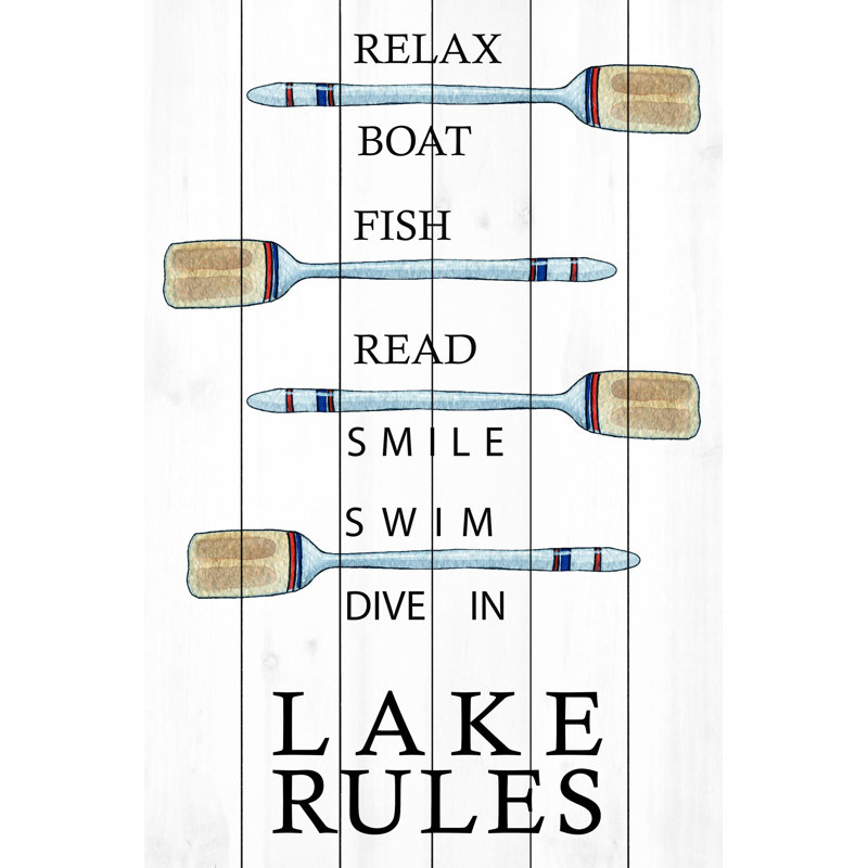 " Lake Rules ", 60" H x 40" W x 1.5" D