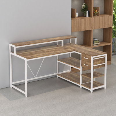 Office Desk,L-Shaped Office Desk,Reversible Computer Desk