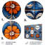 Motif floral mosaïque bleue et orange 3 - Boho-101156873