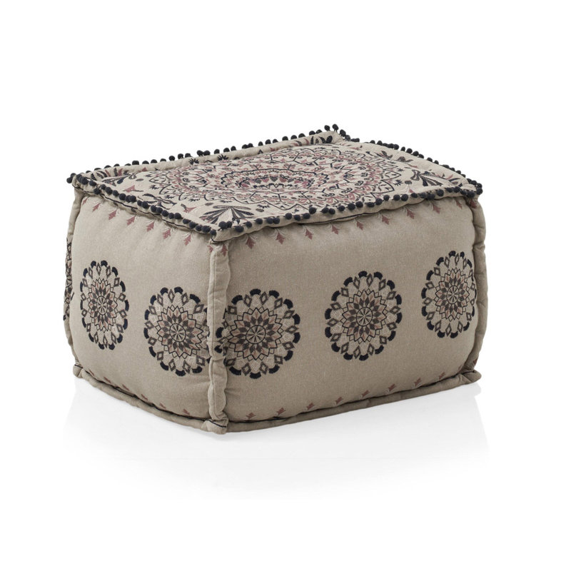 Casin 21.65cm Wide Rectangle Geometric Pouffe Ottoman