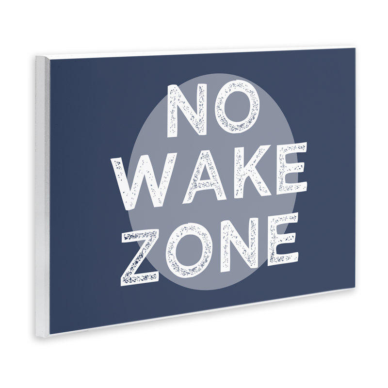 No Wake Zone Circular Background Grunge Textured Words Oversized Wall Plaque Art by Daphne Polselli, 19" H x 19" W x 0.5" D