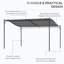 Pergola 10 'x 13' avec auvent. Fabrication en acier, abat-jour de cour. Blanc crème, caractéristique de drainage, acier pour abri de pluie. Auvent de patio, tissu. Abat-jour, système