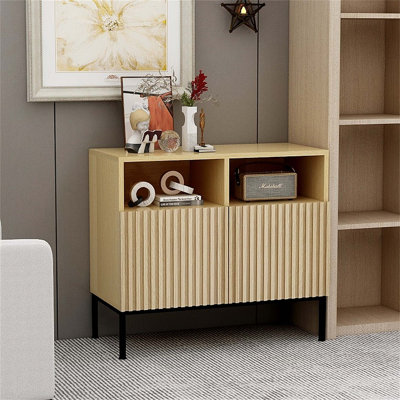 Buffet-bar Brittina, armoire de rangement en coin, buffet moderne avec portes et tablettes