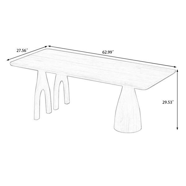 George Oliver Solid wood rectangular water-washed coloured dining table ...