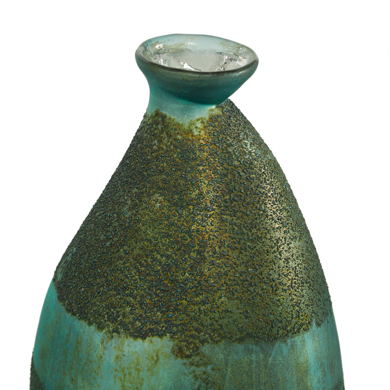 2 Piece Mateer 12.25" Glass Table Vase Set, Green