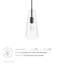 Luminaire suspendu 1 lumière en noir transparent-708461131
