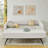 Daybed with trundle - upholstered sofa bed, vertical stripes, linen fabric-1149676572-1149676571