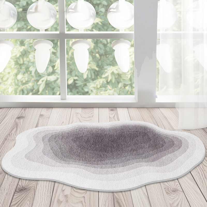 Cloud Waves Rainbow Living Room Rug, Non-Slip Rainbow Rug For Room, Extra Large Learning Carpet For Kids Playroom