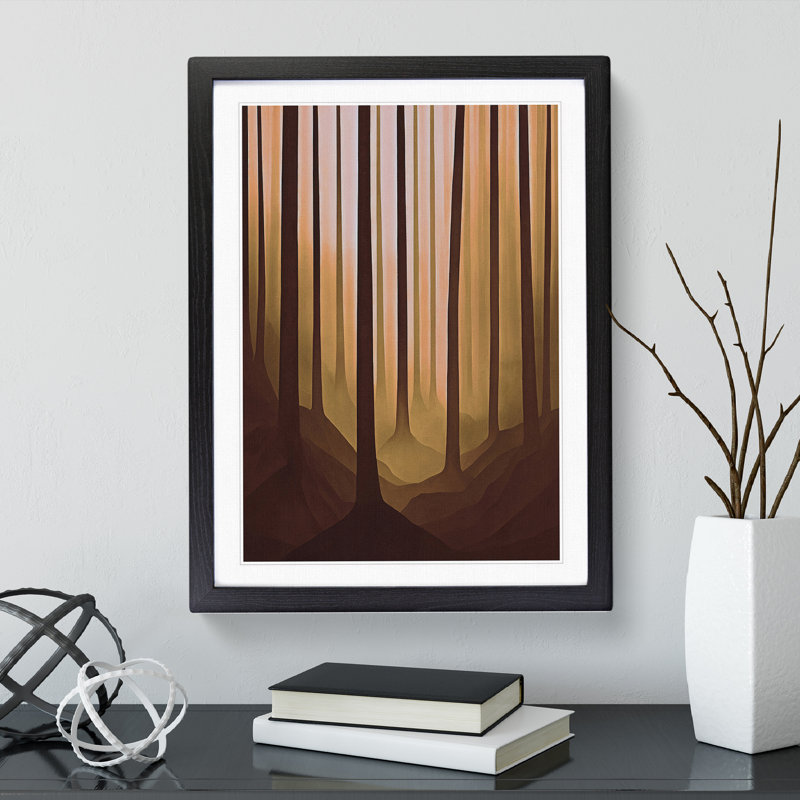 Abstract Autumnal Forest No.1 - Framed Print, Black, 34cm H x 25cm W x 2cm D