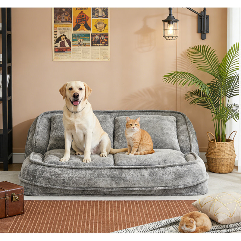 Canapé-lit double pour chien, Gris clair