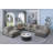 8-Person Chenille Sectional with Console and 2 Ottomans -1303107185