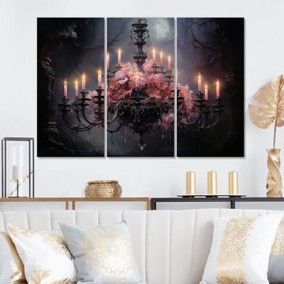 " Chandelier Whispering Shadows II " 3 - Pieces