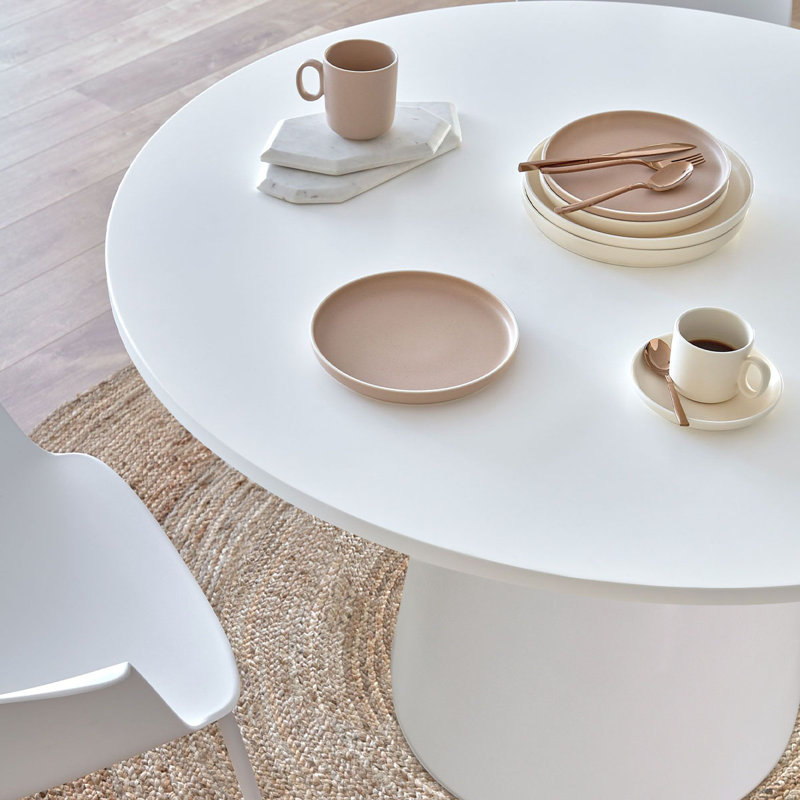 Table de salle à manger 46 ", Blanc, H 29,5 po x L 46 po x l 46 po