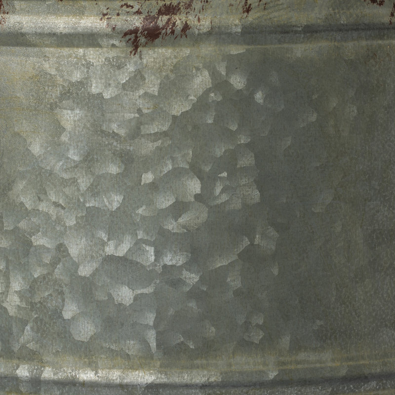 Matherly Rustic Metal Container with Handles, 13.5" H x 8" W x 8" D