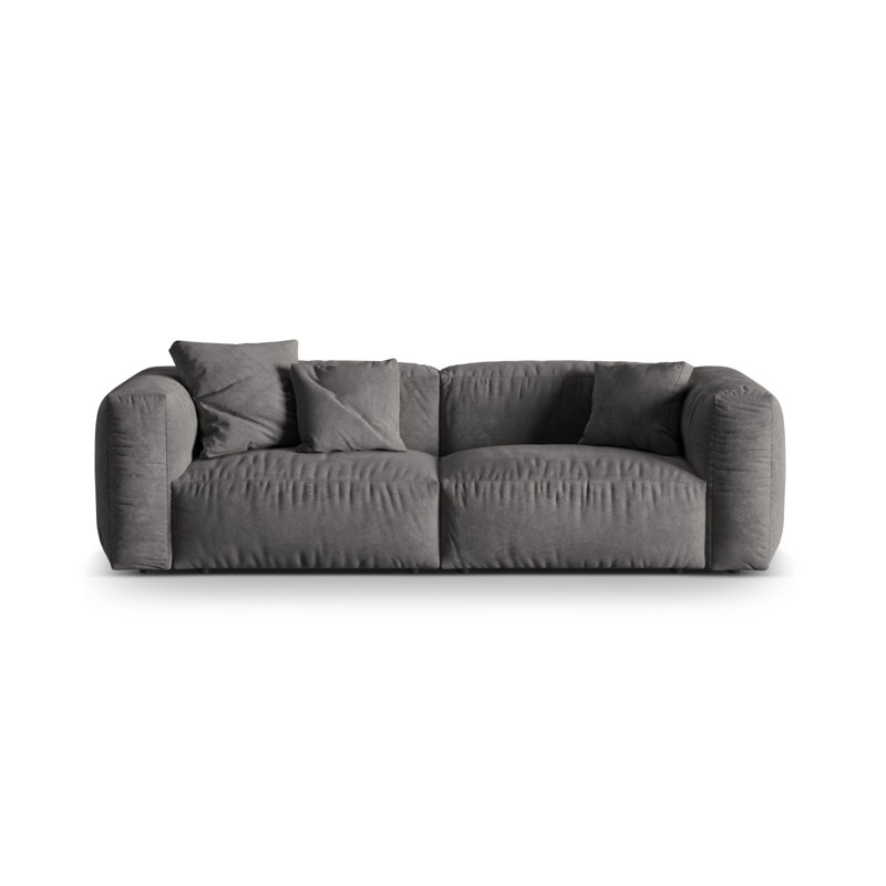 Carlens 3 Seater Velvet Sofa, Grey