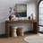 65-Inch Solid Wood Veneer Console Table, Long Farmhouse Entryway Sofa Table For Living Room, Hallway, Behind Couch, Apartment-397937601