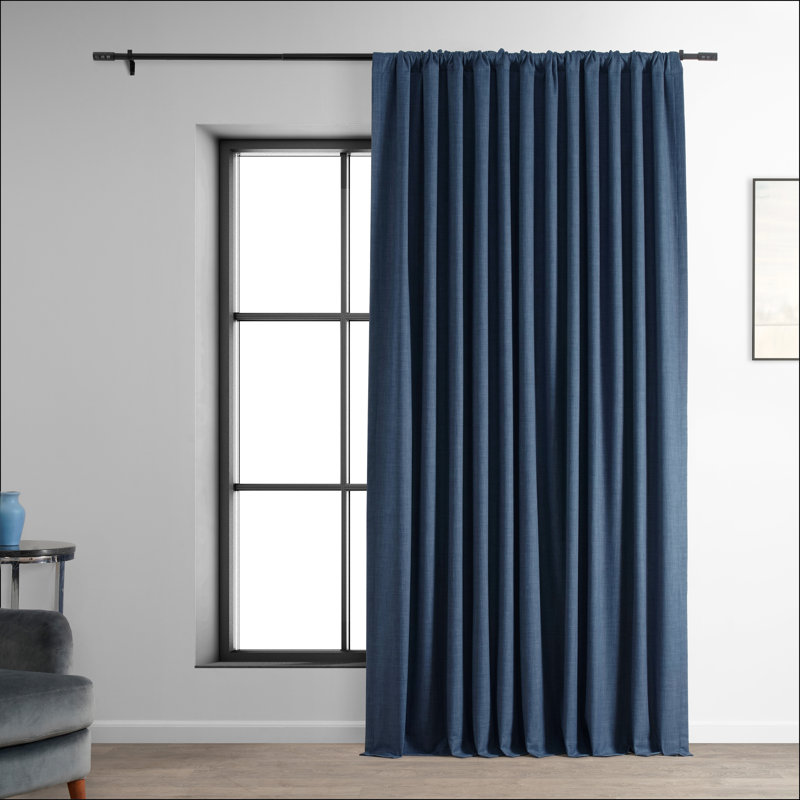 Rideaux occultant en polyester extra large Dondie, L 100 po x L 84 po, Bleu très foncé
