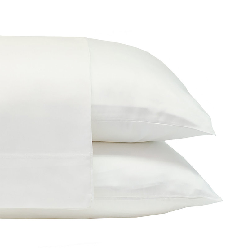  Taie d'oreiller en rayonne sergé, Oreiller standard : 20 po x 26 po, Blanc