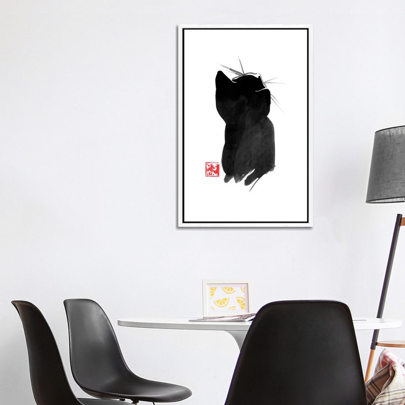 Cat’s Back II by Péchane - Print on Canvas, White Framed, 101.6 cm H x 66.04 cm W