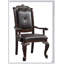 Ensemble de fauteuils 2 pièces avec revêtement en similicuir luxueux et cadres en bois massif magnifiquement détaillés pour une salle à manger élégante
