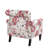 Iliana Traditional Upholstered Pattern White Cotton Blend Armchair with Nailhead Trim-1504160450