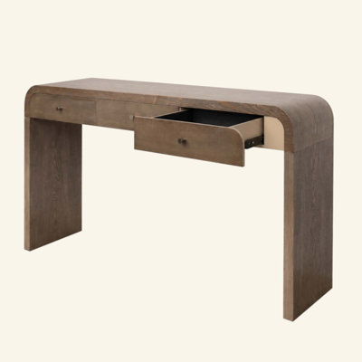 Console à 3 tiroirs courbée, canapé d'entrée avec poignées dorées, table d'appoint pour le vestibule du couloir du salon