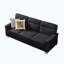 Canapé 3 places 82 pouces en tissu molletonné compressé moderne, pour le salon, la chambre à coucher, le bureau et les espaces de divertissement, noir-354054010