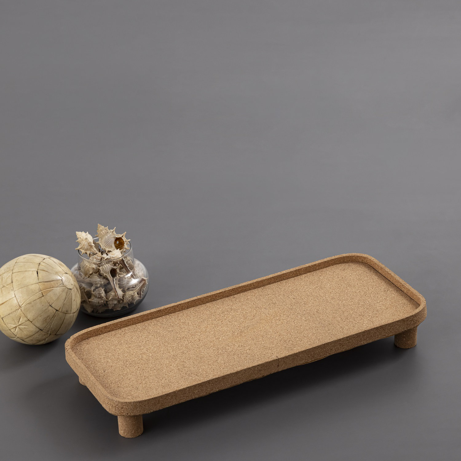 Rectangle Cork Decorative Tray, 7.5"Wx18.5"Dx2.25"H