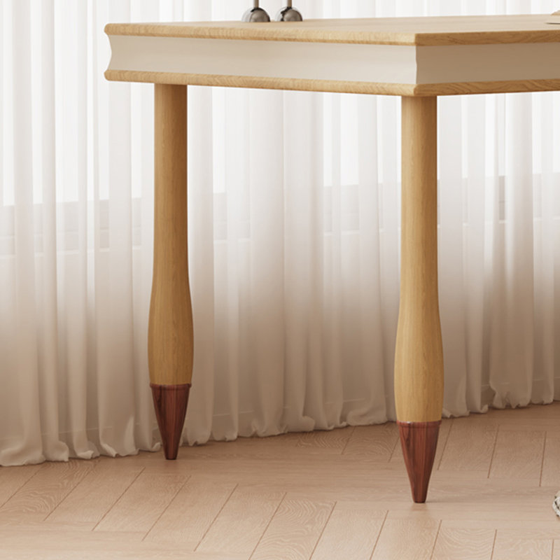 Bureau moderne en bois massif avec deux tiroirs, H 29,92 po x l 47,63 po x P 22,04 po