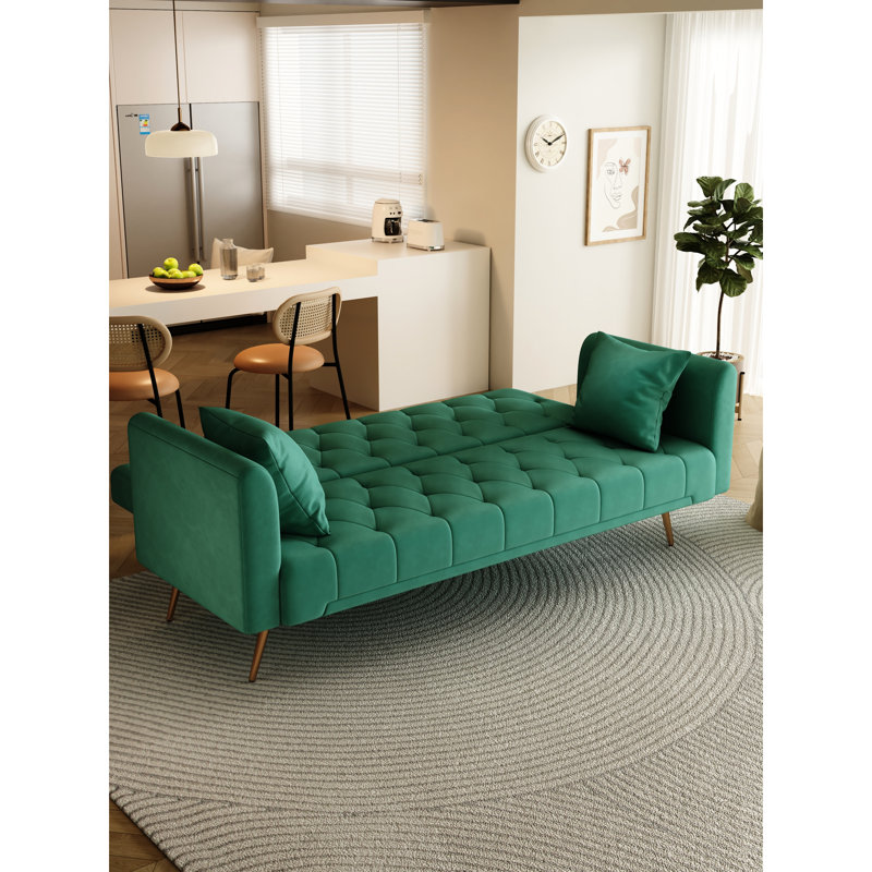 71" Bed With Velvet Cover, For Compact Spaces, Adjustable Back, Build, Easy Installation, 2 Design Convertible 71 Inch In Velvet, Perfect Small Positions, Strong Frame, Assembly, Model