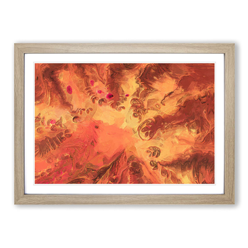 What in the World in Abstract - Picture Frame Graphic Art Print, Oak, 40cm H x 60cm W x 2cm D
