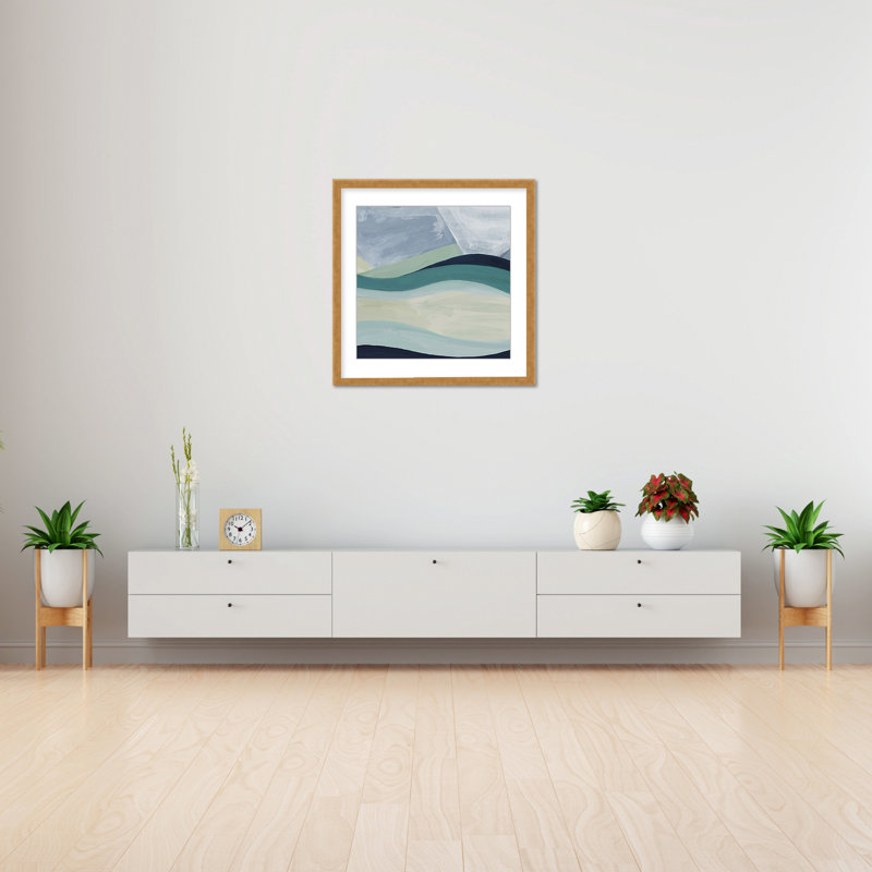 «Coastal Retreat Serene Waters: Abstract Seaside» par Gypsea Village, H 48 po x l 48 po