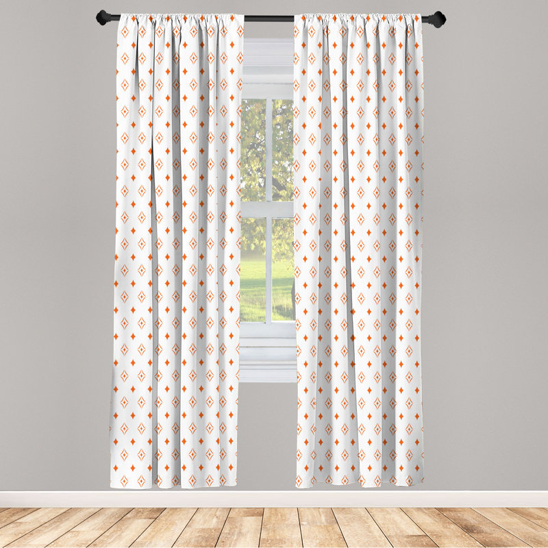 Paire de rideaux géométriques George Oliver, fleurs rétro, paire de 28 po x 84 po