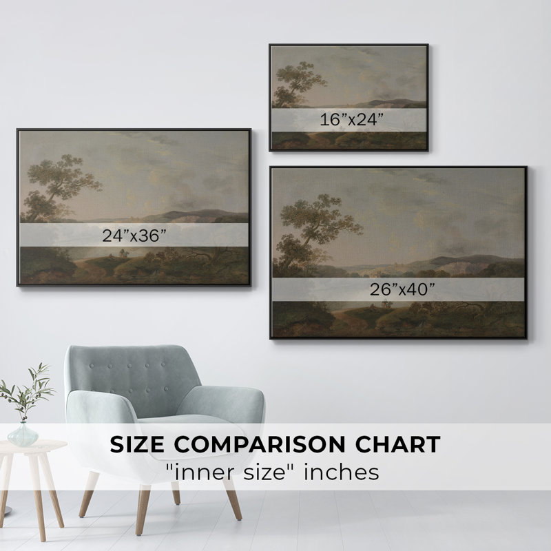"Vintage Landscape-XXVII" sur toile, Noir, H 17 po x l 25 po