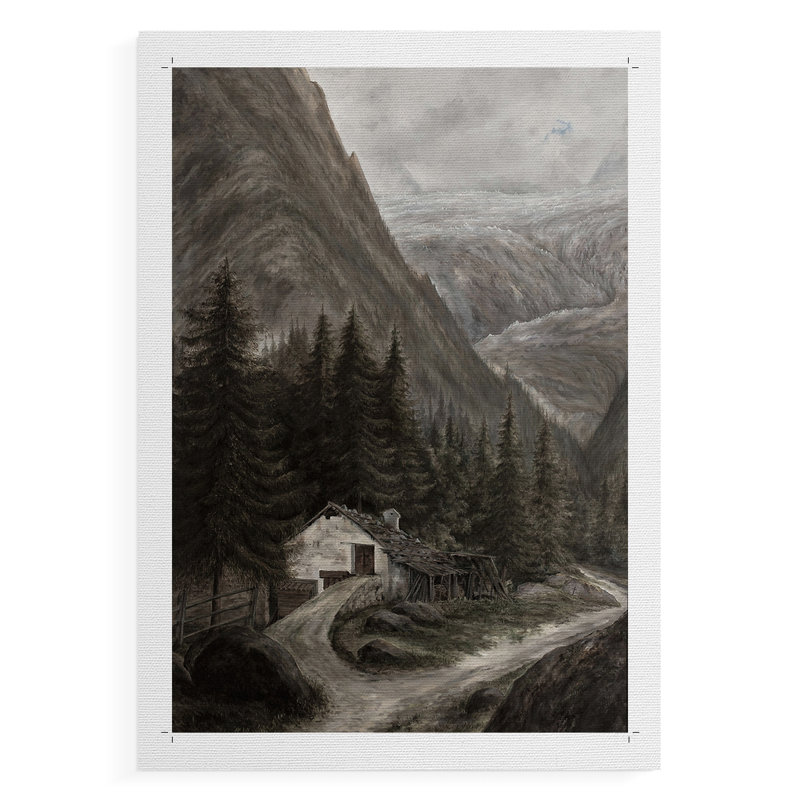 Paysage rétro Cxxxvi - reproduction de toile seulement - non encadrée, H 12 po x l 8 po