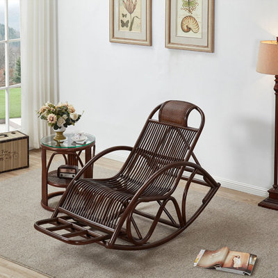 Natural rattan woven home casual rocking chair
