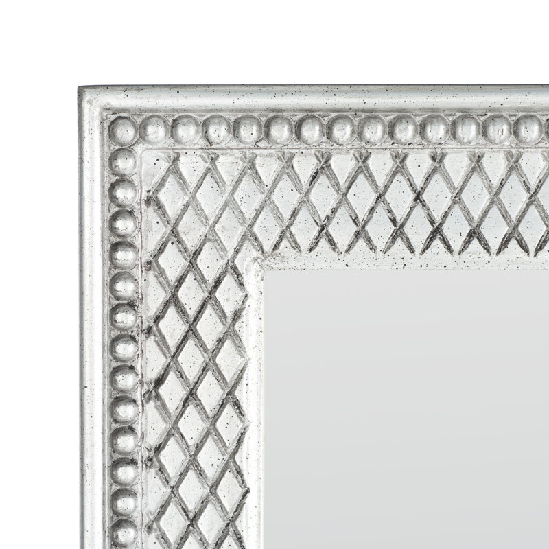 Engineered Wood Flat Wall Mirror, Silver