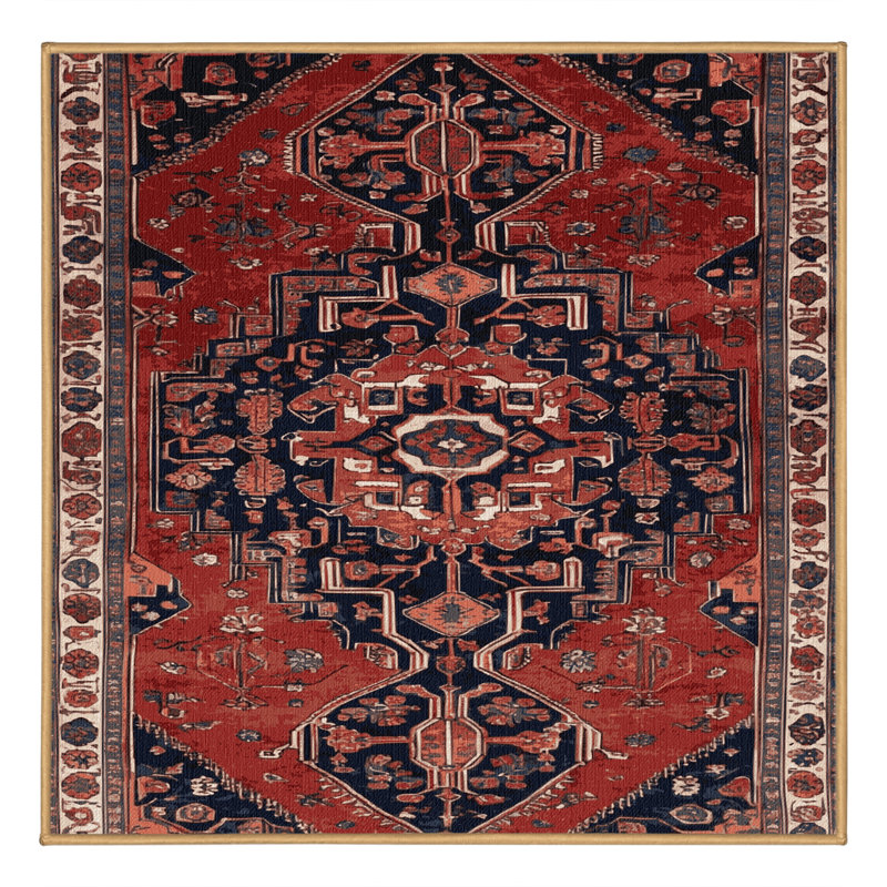 Tapis brun lavable à la machine, Carré 8 pi