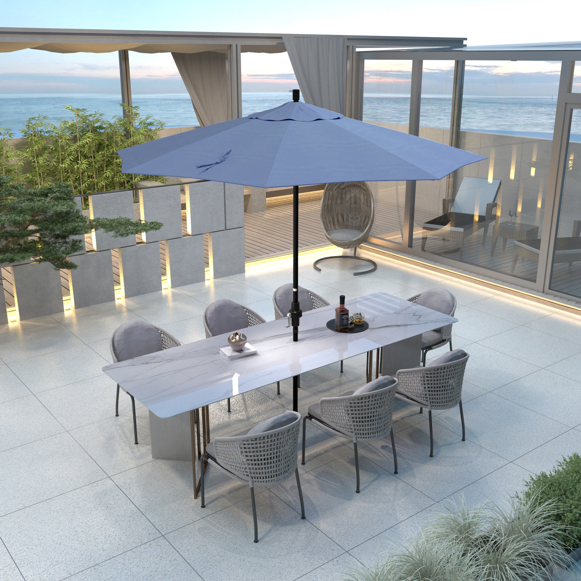 Savi 108'' Outdoor Umbrella, Capri Performance Canvas