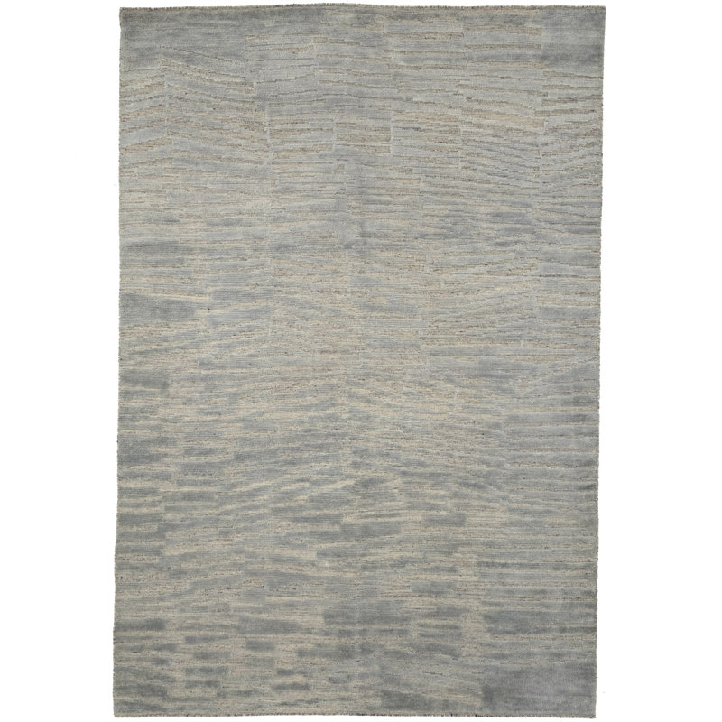 Tapis oriental gris abstrait moderne 6 x 9