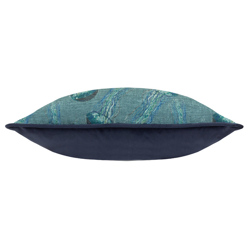 Jefcoat Abyss Jellyfish Abstract Blue Square Throw Cushion