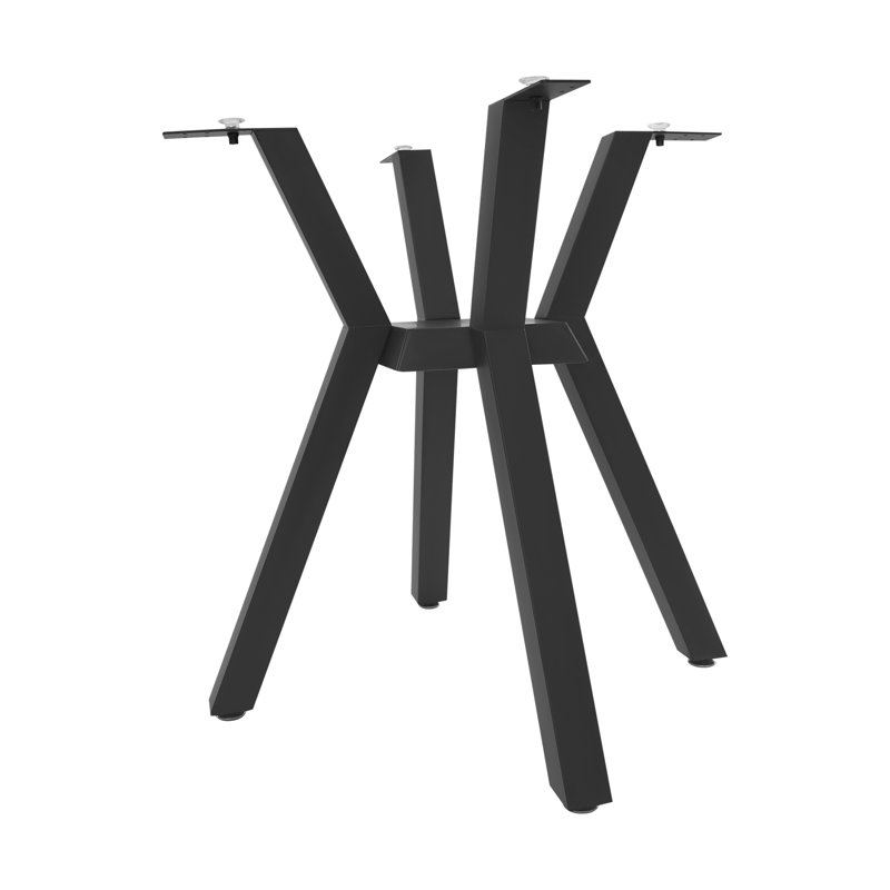 Base de table moderne en métal de 28 pouces pour les cuisines et les salons, Noir, noir, noir, noir