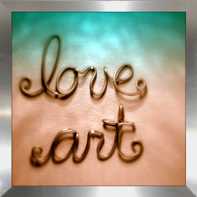 «Love Art», reproduction de photo, H 31,5 po x l 31,5 po x P 1 po, Encadrement argenté