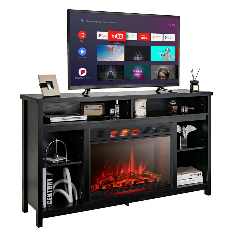 Meuble télé avec foyer électrique pour téléviseur de 65 po ou moins Ayotomiwa