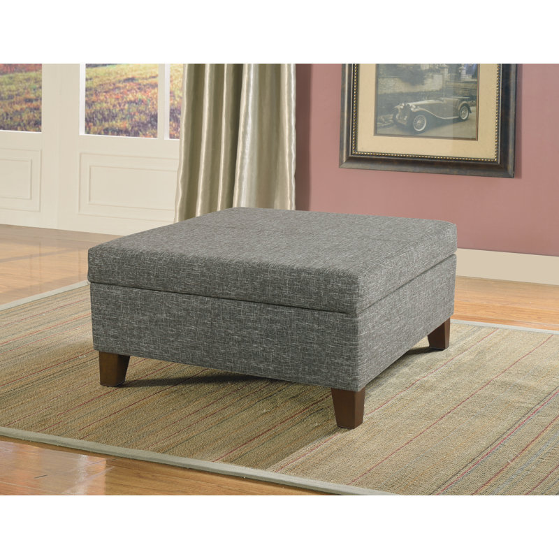 Latitude Luxury Large Storage Ottoman, Slate Gray Woven