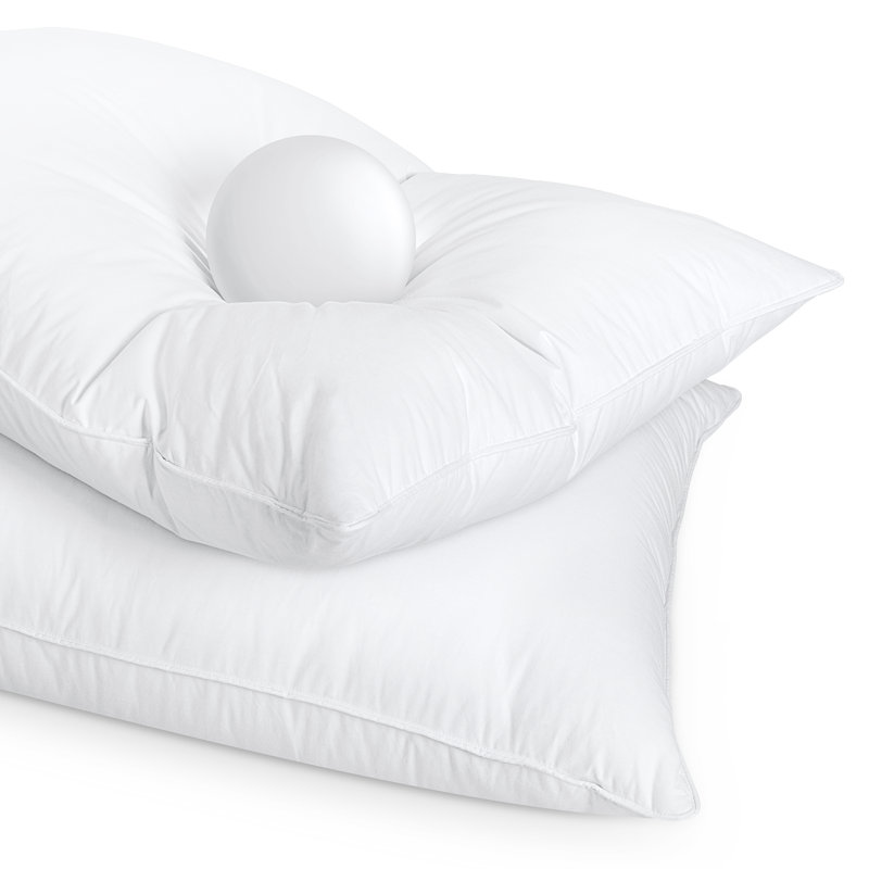 Oreillers luxueux en plumes d'oie avec housse en coton, Très grand lit, Medium