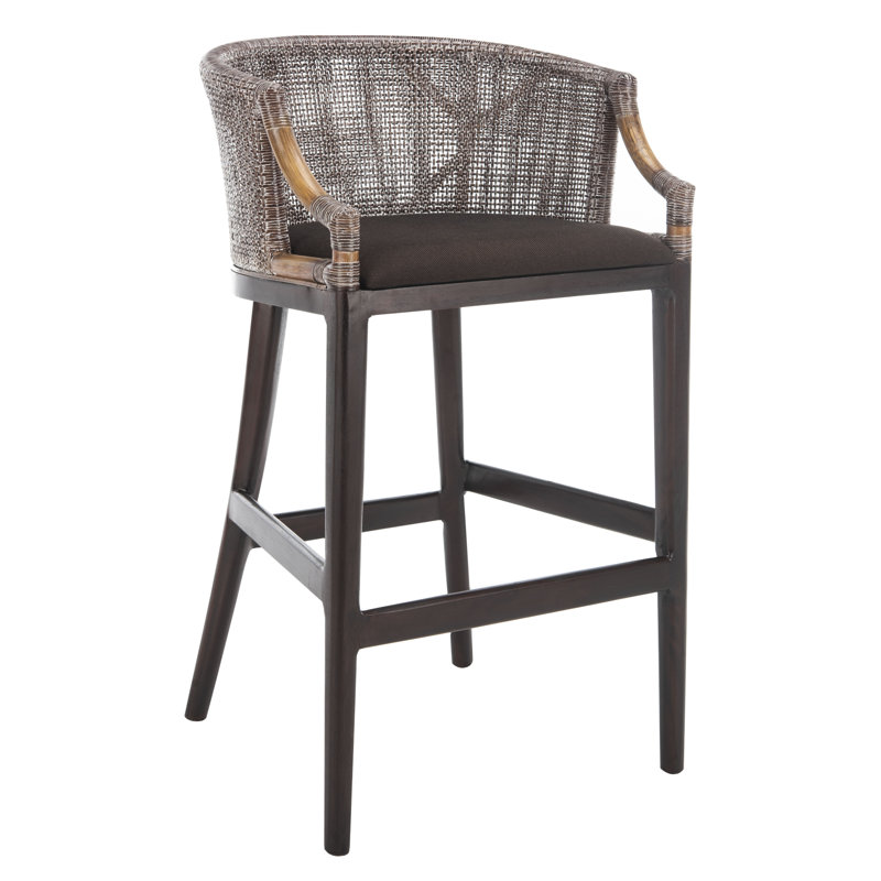 Tabouret de bar Grifton, Coussin brun / cadre brun foncé