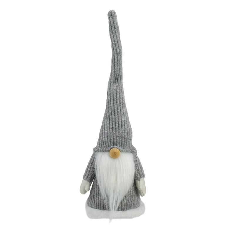 Décoration de table 14 "gnome de Noël debout gris et blanc