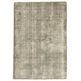 Hand Knotted Area Rug in Gray And Silver