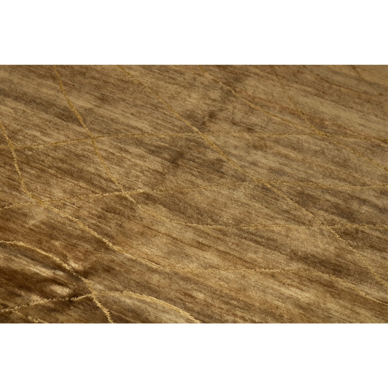 Hand Knotted Area Rug in Brown